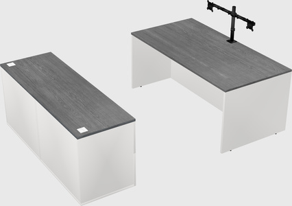 Parallel desk with credenza