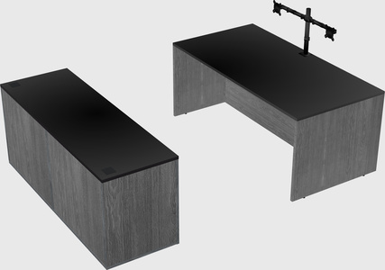 Parallel desk with credenza