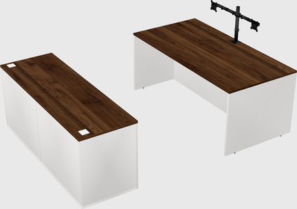 Parallel desk with credenza