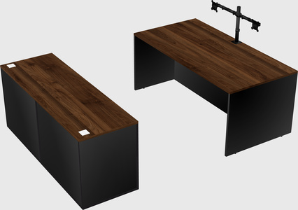 Parallel desk with credenza