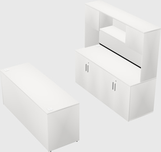 Parallel desk with credenza