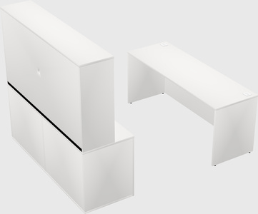 Parallel desk with credenza