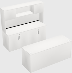 Parallel desk with credenza
