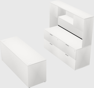 Parallel desk with credenza