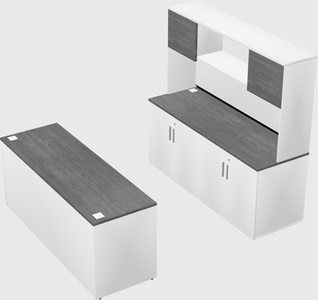 Parallel desk with credenza