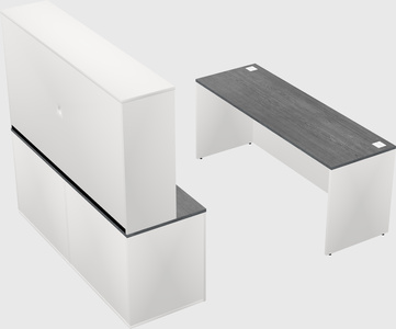 Parallel desk with credenza