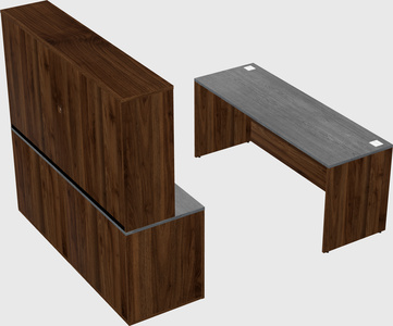 Parallel desk with credenza