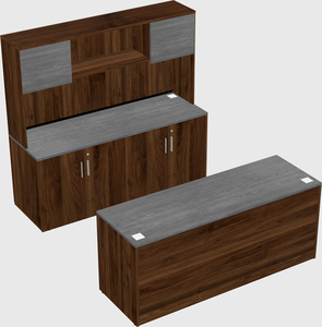 Parallel desk with credenza