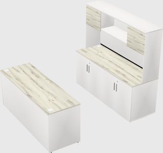 Parallel desk with credenza