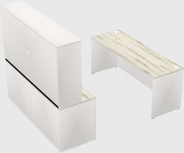 Parallel desk with credenza