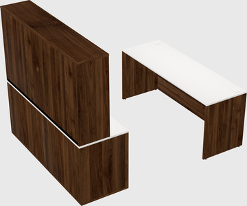 Parallel desk with credenza