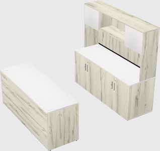 Parallel desk with credenza