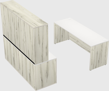 Parallel desk with credenza