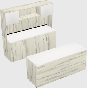 Parallel desk with credenza