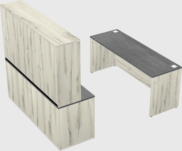 Parallel desk with credenza
