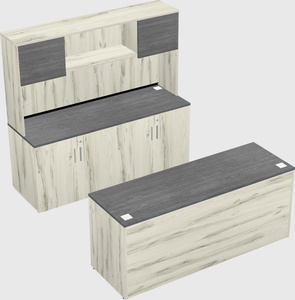 Parallel desk with credenza