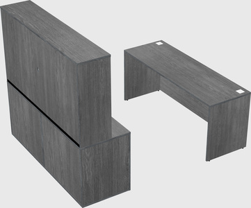 Parallel desk with credenza