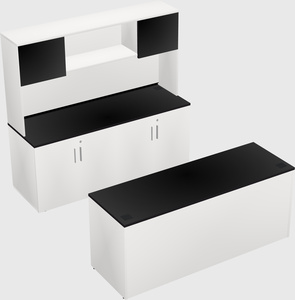 Parallel desk with credenza