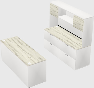 Parallel desk with credenza