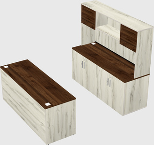 Parallel desk with credenza