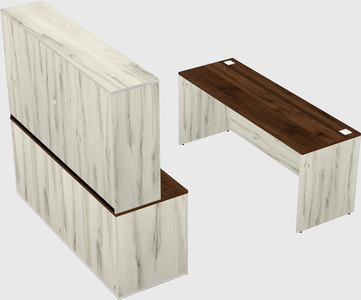 Parallel desk with credenza