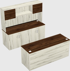 Parallel desk with credenza