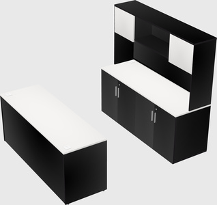 Parallel desk with credenza