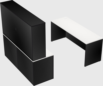 Parallel desk with credenza