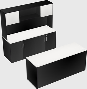 Parallel desk with credenza