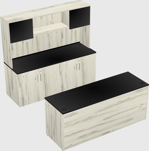 Bureau parallèle avec crédence