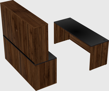 Parallel desk with credenza