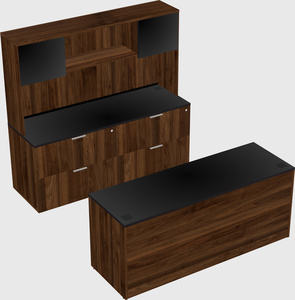 Parallel desk with credenza