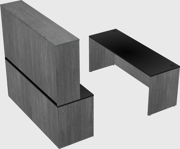 Parallel desk with credenza
