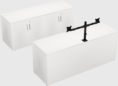 Bureau parallèle avec crédence