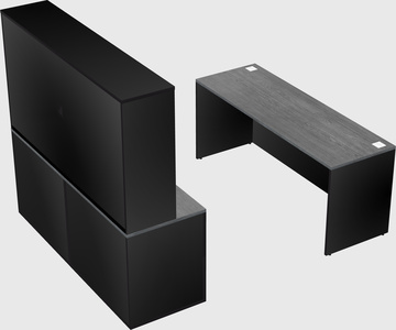 Parallel desk with credenza