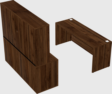 Parallel desk with credenza
