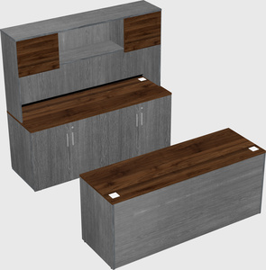 Parallel desk with credenza