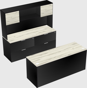 Bureau parallèle avec crédence