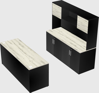 Parallel desk with credenza