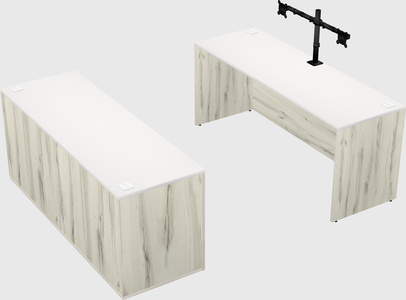 Bureau parallèle avec crédence