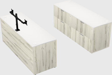 Parallel desk with credenza