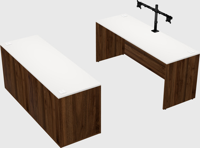 Bureau parallèle avec crédence