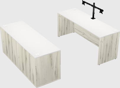 Parallel desk with credenza