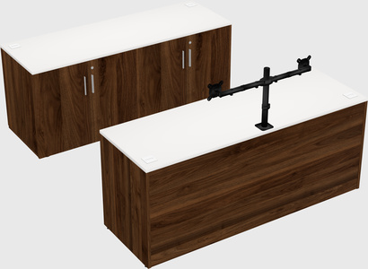 Bureau parallèle avec crédence