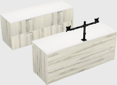 Parallel desk with credenza