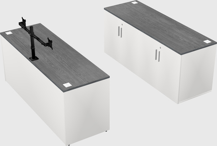Bureau parallèle avec crédence