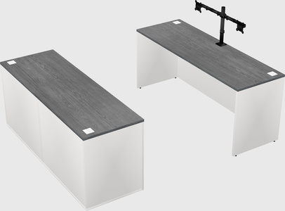 Bureau parallèle avec crédence