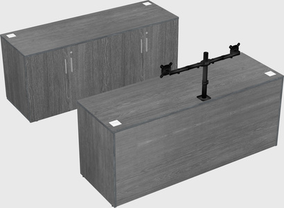 Bureau parallèle avec crédence