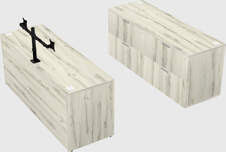 Parallel desk with credenza