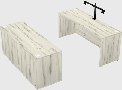 Parallel desk with credenza